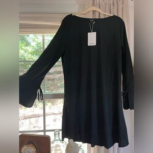 ASOS black mini dress with tie sleeves NWT